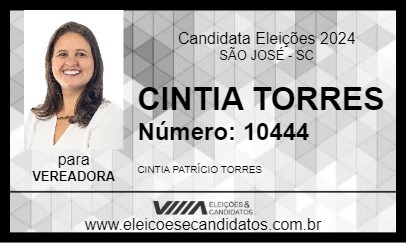 Candidato CINTIA TORRES 2024 - SÃO JOSÉ - Eleições