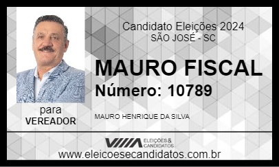 Candidato MAURO FISCAL 2024 - SÃO JOSÉ - Eleições