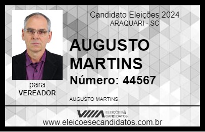 Candidato AUGUSTO MARTINS 2024 - ARAQUARI - Eleições