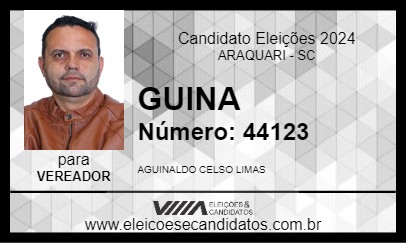 Candidato GUINA 2024 - ARAQUARI - Eleições