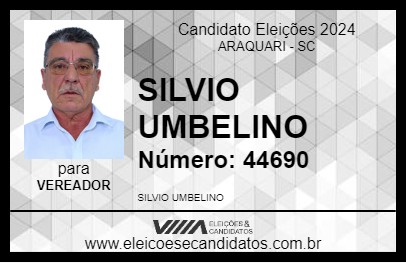 Candidato SILVIO UMBELINO 2024 - ARAQUARI - Eleições