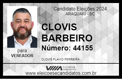 Candidato CLOVIS BARBEIRO 2024 - ARAQUARI - Eleições