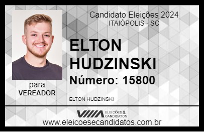 Candidato ELTON HUDZINSKI 2024 - ITAIÓPOLIS - Eleições