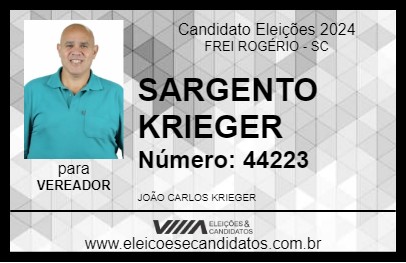 Candidato SARGENTO KRIEGER 2024 - FREI ROGÉRIO - Eleições