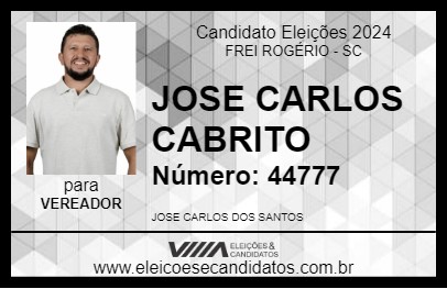 Candidato JOSE CARLOS CABRITO 2024 - FREI ROGÉRIO - Eleições