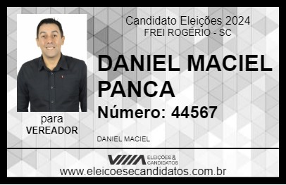 Candidato DANIEL MACIEL PANCA 2024 - FREI ROGÉRIO - Eleições