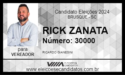 Candidato RICK ZANATA 2024 - BRUSQUE - Eleições