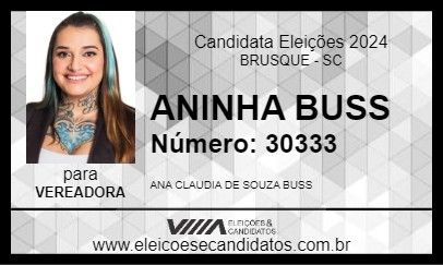 Candidato ANINHA BUSS 2024 - BRUSQUE - Eleições