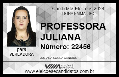 Candidato PROFESSORA JULIANA 2024 - DONA EMMA - Eleições