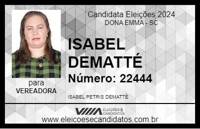 Candidato ISABEL DEMATTÉ 2024 - DONA EMMA - Eleições