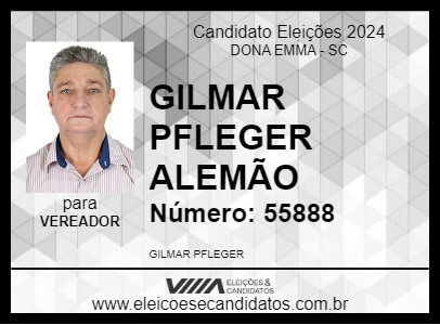 Candidato GILMAR PFLEGER ALEMÃO 2024 - DONA EMMA - Eleições