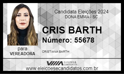 Candidato CRIS BARTH 2024 - DONA EMMA - Eleições