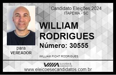 Candidato WILLIAM RODRIGUES 2024 - ITAPEMA - Eleições