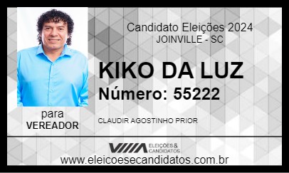 Candidato KIKO DA LUZ 2024 - JOINVILLE - Eleições