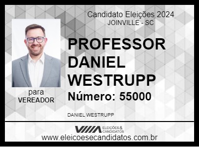 Candidato PROFESSOR DANIEL WESTRUPP 2024 - JOINVILLE - Eleições