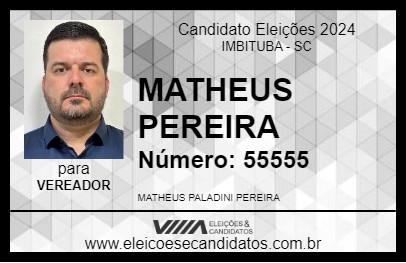 Candidato MATHEUS PEREIRA 2024 - IMBITUBA - Eleições