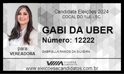 Candidato GABI DA UBER 2024 - COCAL DO SUL - Eleições