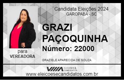 Candidato GRAZI PAÇOQUINHA 2024 - GAROPABA - Eleições