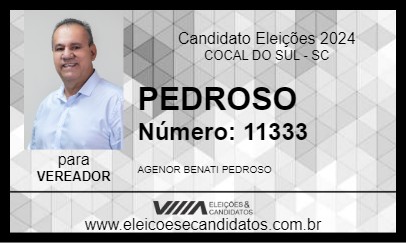 Candidato PEDROSO 2024 - COCAL DO SUL - Eleições