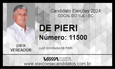 Candidato DE PIERI 2024 - COCAL DO SUL - Eleições