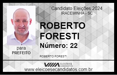 Candidato ROBERTO FORESTI 2024 - IRACEMINHA - Eleições