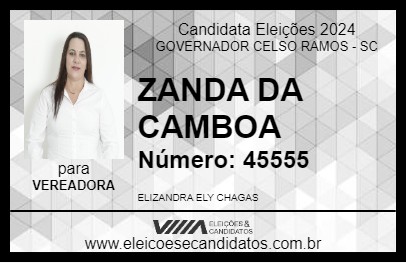 Candidato ZANDA DA CAMBOA 2024 - GOVERNADOR CELSO RAMOS - Eleições