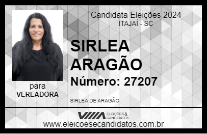 Candidato SIRLEA ARAGÃO 2024 - ITAJAÍ - Eleições