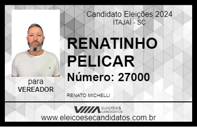 Candidato RENATINHO PELICAR 2024 - ITAJAÍ - Eleições