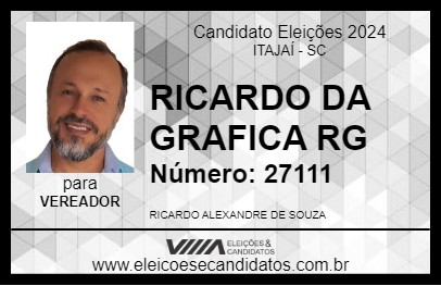 Candidato RICARDO DA GRAFICA RG 2024 - ITAJAÍ - Eleições