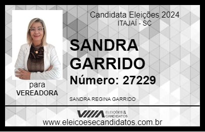 Candidato SANDRA GARRIDO 2024 - ITAJAÍ - Eleições