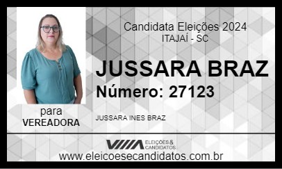 Candidato JUSSARA BRAZ 2024 - ITAJAÍ - Eleições