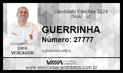 Candidato GUERRINHA 2024 - ITAJAÍ - Eleições