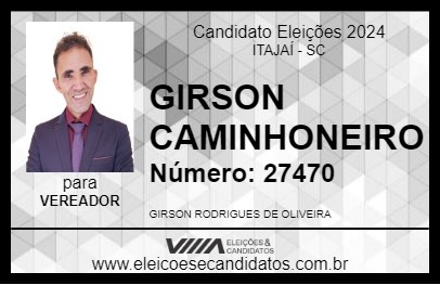 Candidato GIRSON CAMINHONEIRO 2024 - ITAJAÍ - Eleições