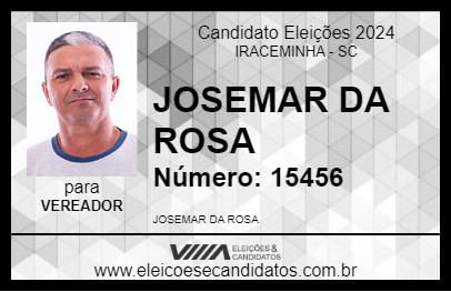 Candidato JOSEMAR DA ROSA 2024 - IRACEMINHA - Eleições