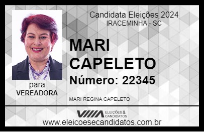 Candidato MARI CAPELETO 2024 - IRACEMINHA - Eleições