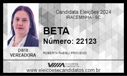 Candidato BETA 2024 - IRACEMINHA - Eleições