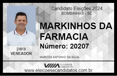 Candidato MARKINHOS DA FARMACIA 2024 - BOMBINHAS - Eleições