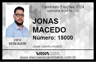 Candidato JONAS MACEDO 2024 - VARGEM BONITA - Eleições