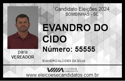 Candidato EVANDRO DO CIDO 2024 - BOMBINHAS - Eleições