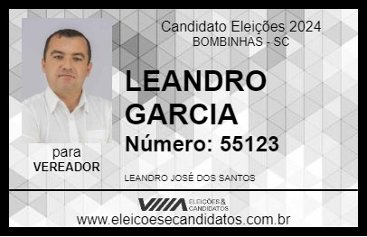 Candidato LEANDRO GARCIA 2024 - BOMBINHAS - Eleições