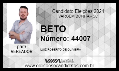 Candidato BETO 2024 - VARGEM BONITA - Eleições