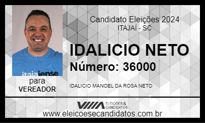 Candidato IDALICIO NETO 2024 - ITAJAÍ - Eleições