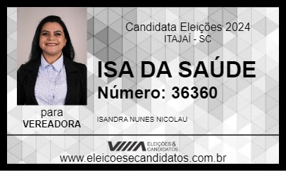 Candidato ISA DA SAÚDE 2024 - ITAJAÍ - Eleições