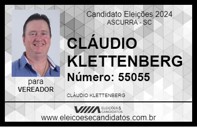 Candidato CLÁUDIO KLETTENBERG 2024 - ASCURRA - Eleições