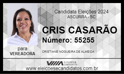 Candidato CRIS CASARÃO 2024 - ASCURRA - Eleições