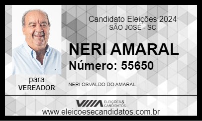 Candidato NERI AMARAL 2024 - SÃO JOSÉ - Eleições