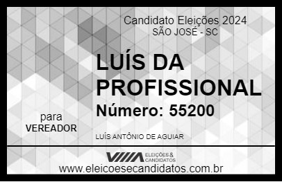 Candidato LUÍS DA PROFISSIONAL 2024 - SÃO JOSÉ - Eleições