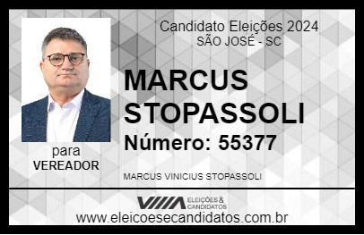 Candidato MARCUS STOPASSOLI 2024 - SÃO JOSÉ - Eleições