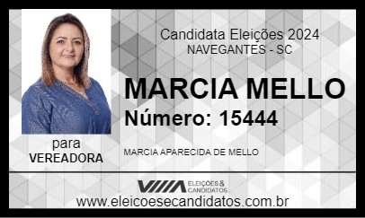 Candidato MARCIA MELLO 2024 - NAVEGANTES - Eleições