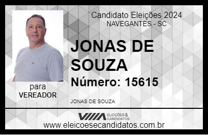 Candidato JONAS DE SOUZA 2024 - NAVEGANTES - Eleições